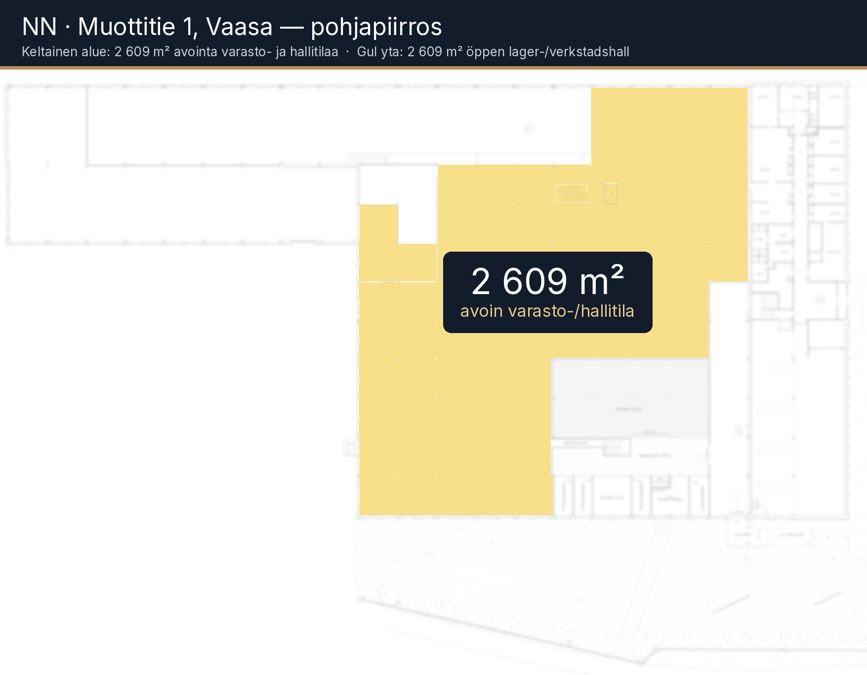 Planritning över hallen i NN-byggnaden