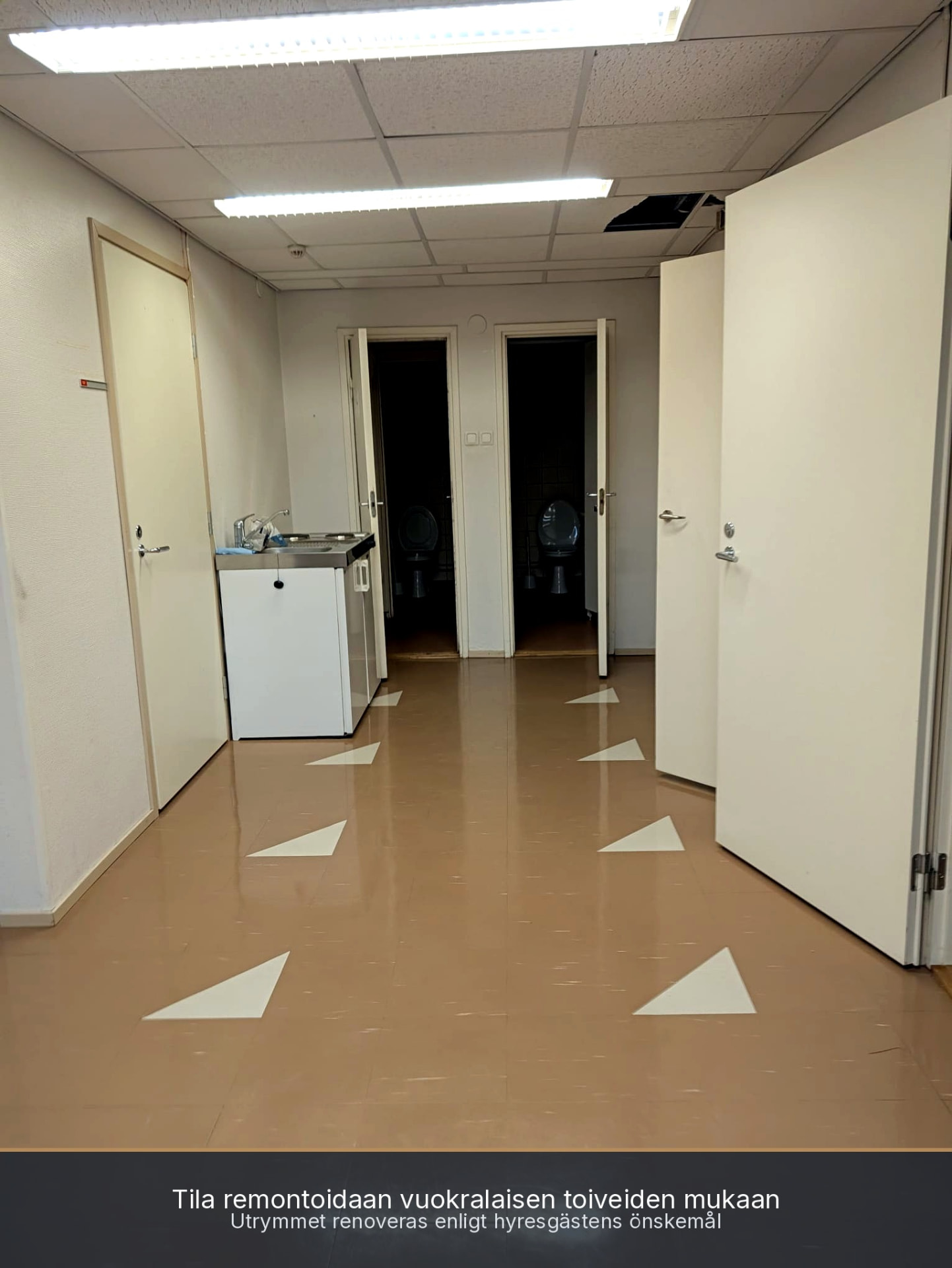 Kaffe- och pausutrymme med WC i RR-byggnaden