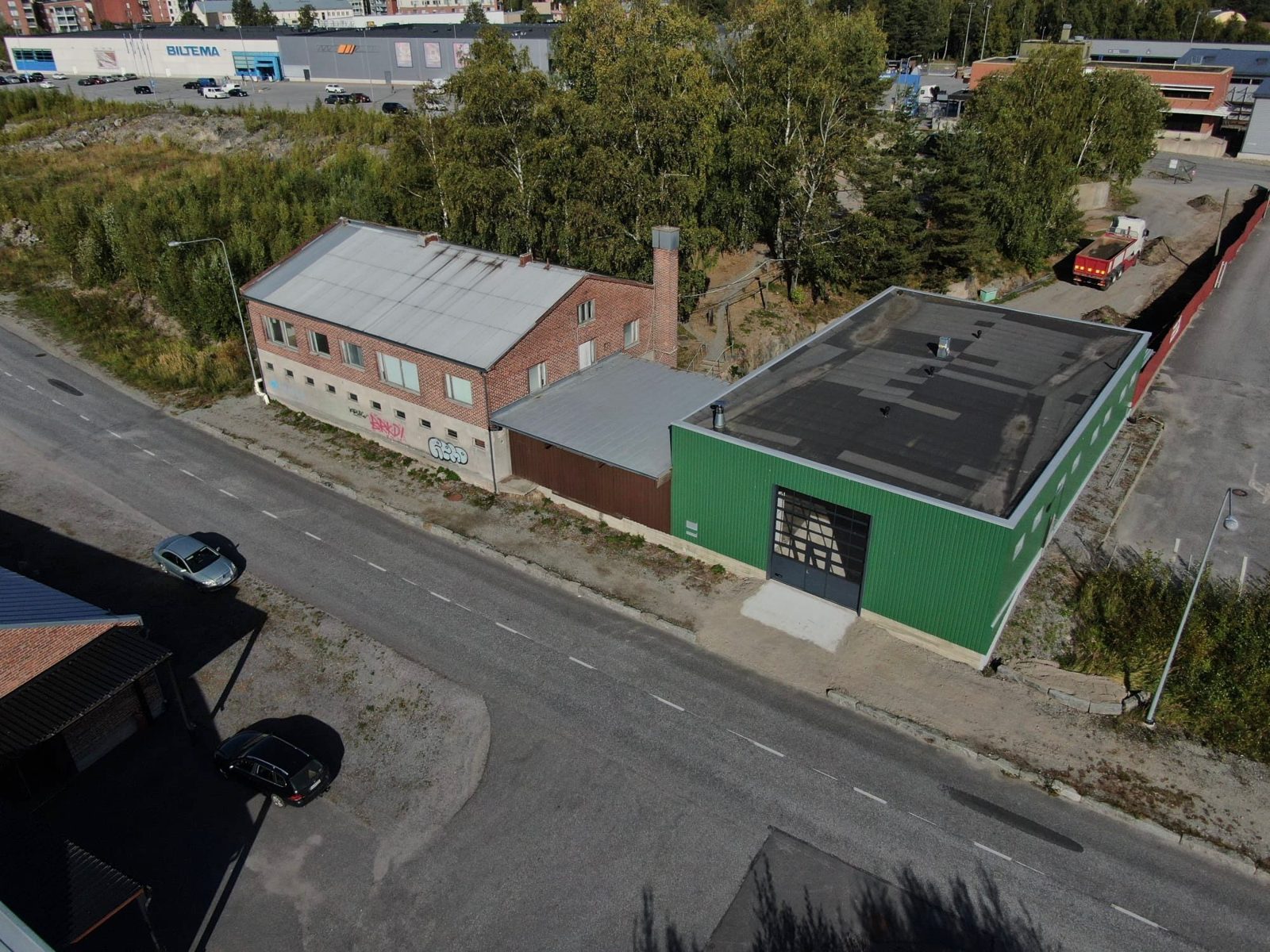 Flygbild över fastigheten på Mjölnaregatan 8
